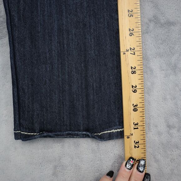 Refuge Pants Womens 6 Blue Knock Out Skinny Boot Low Rise Dark Wash Denim Jeans - Picture 7 of 16